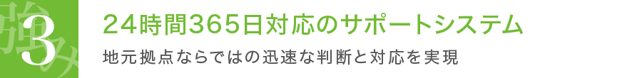 24時間365日対応のサポートシステム